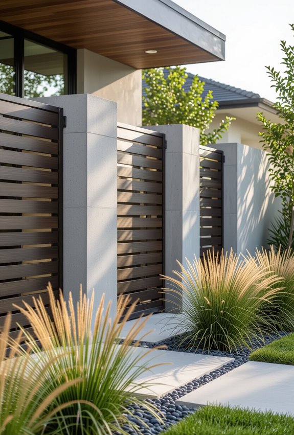 concrete posts with metal
