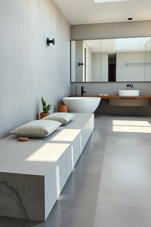 concrete seating for bathrooms