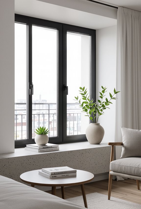 concrete sills anchor rooms