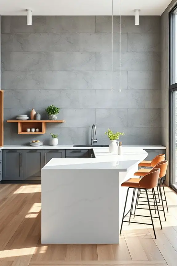 concrete walls enhance kitchens