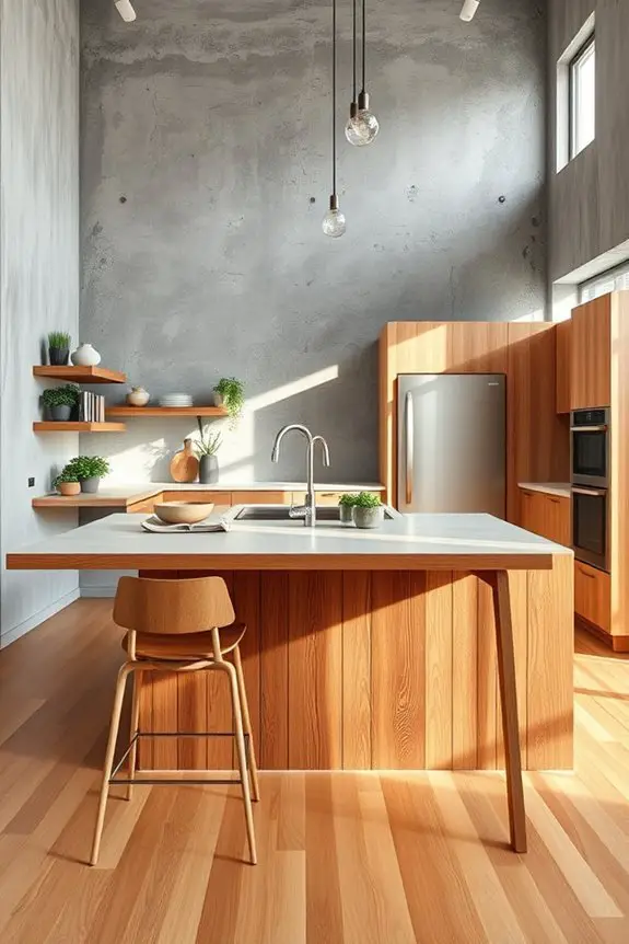 concrete walls rustic warmth