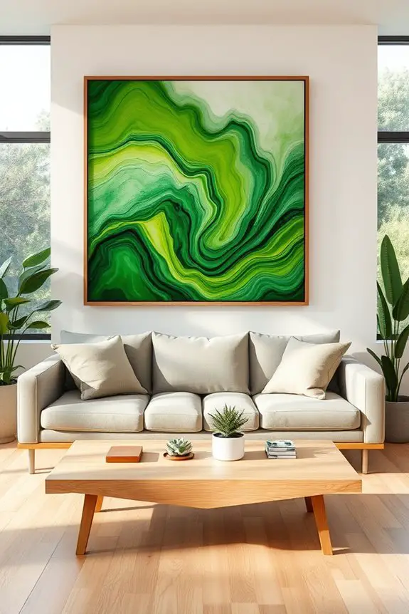 contemporary abstract green landscapes