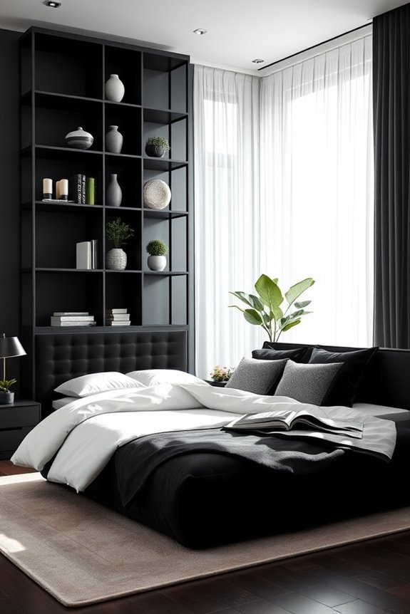 contemporary black shelving elegance