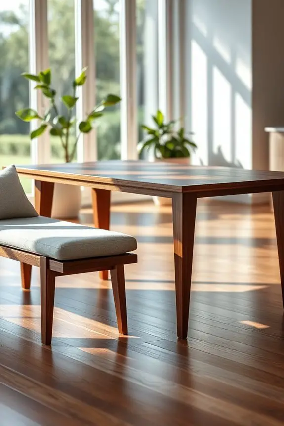 contemporary dining bench set