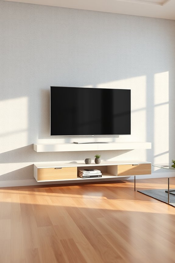 contemporary geometric floating stand