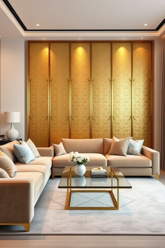 contemporary gold room dividers