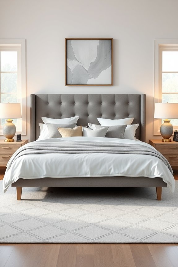 contemporary grey upholstered elegance