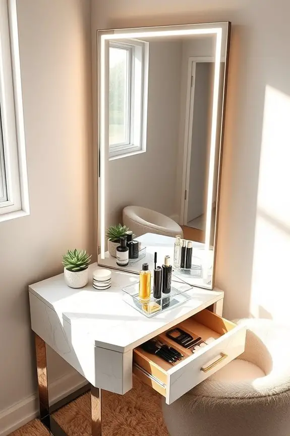 contemporary illuminated dressing mirrors