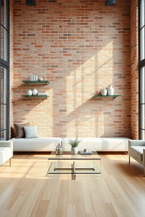 contrast of brick and glass