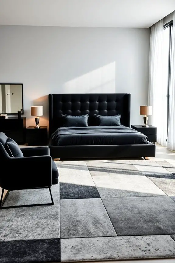 contrasting black furniture styles