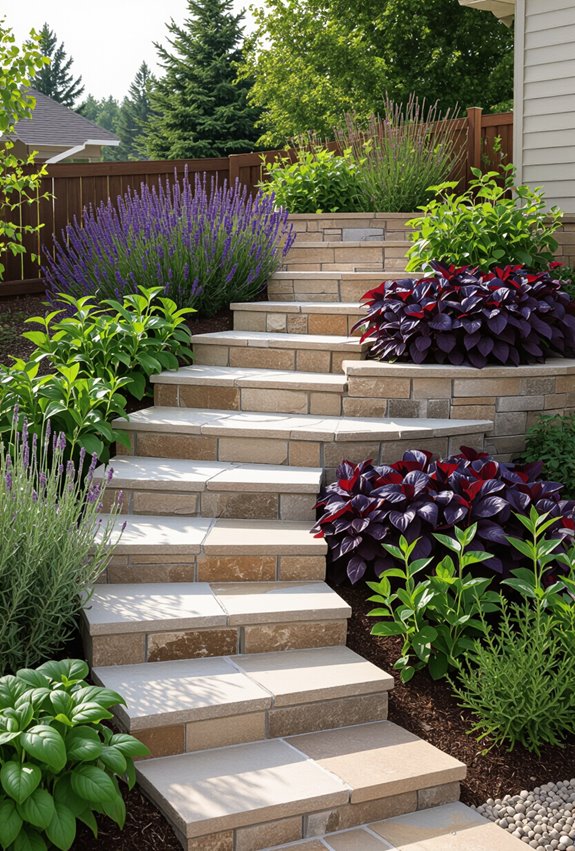 contrasting herbs in spiral