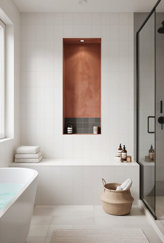contrasting textured built in niches
