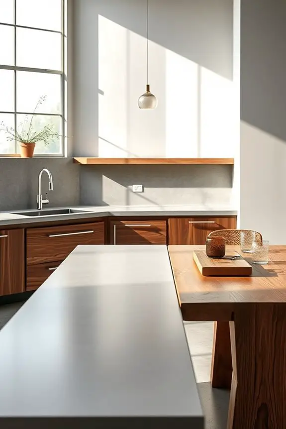 contrasting textures in kitchens
