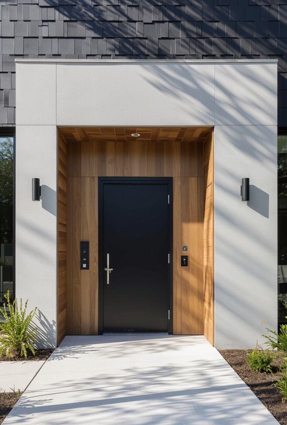 contrasting trim frames entrance