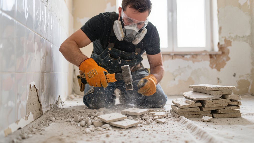 controlled tile demolition process