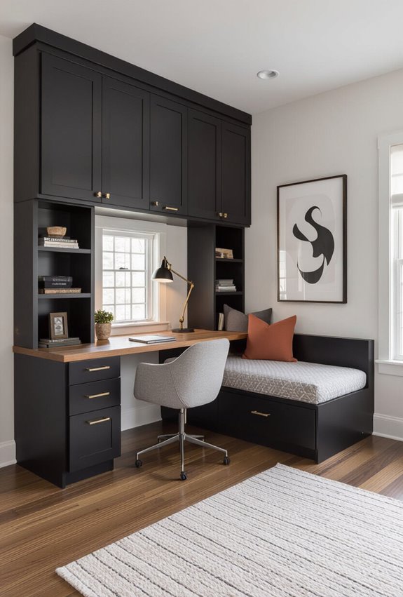 convertible corner office guestroom