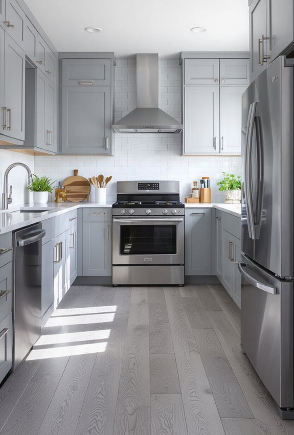 cool gray industrial kitchen
