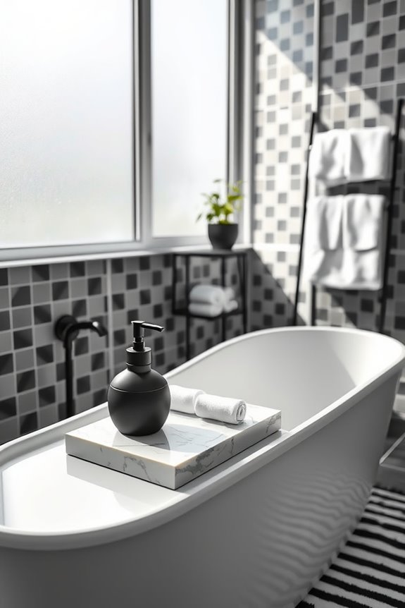 coordinated black and white accessories
