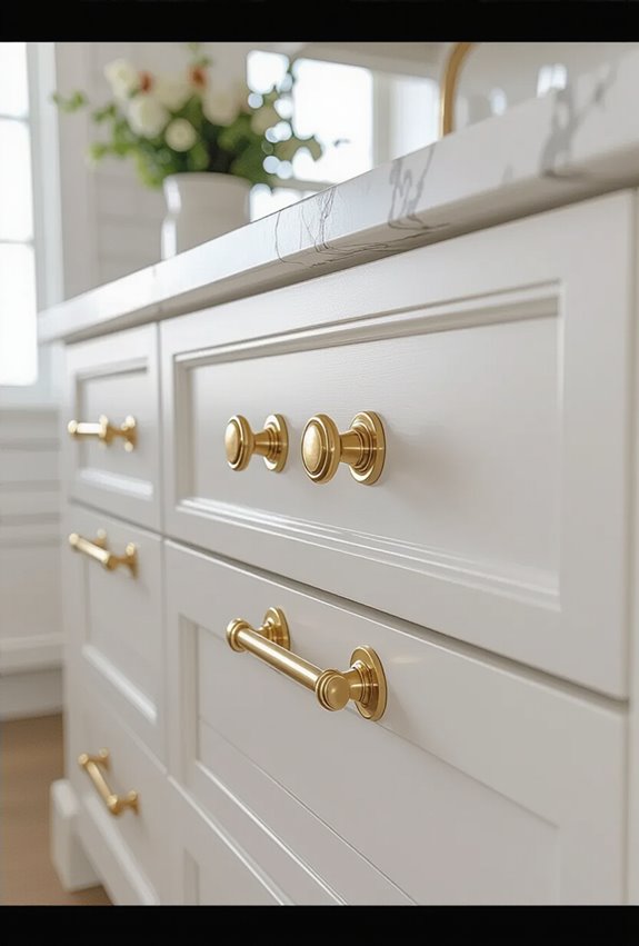 coordinated gold knobs unify