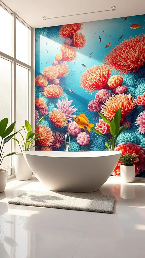 coral reef bathroom decor