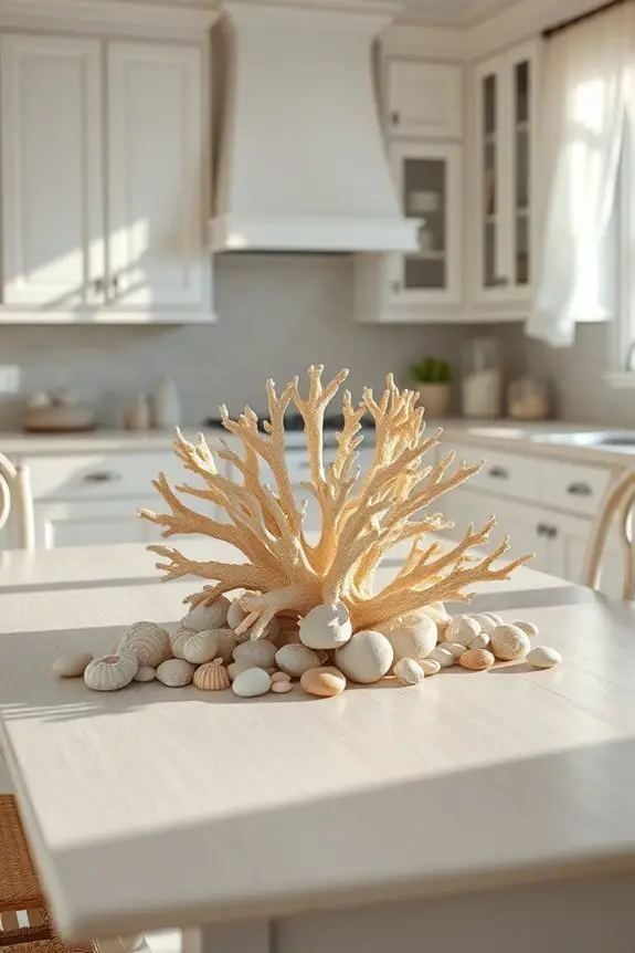 coral themed kitchen centerpiece ideas