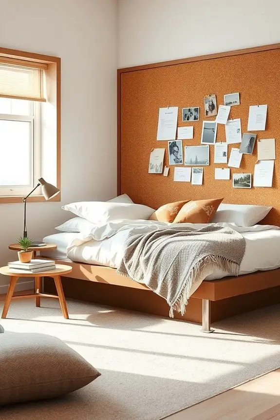 corkboard wall for organization