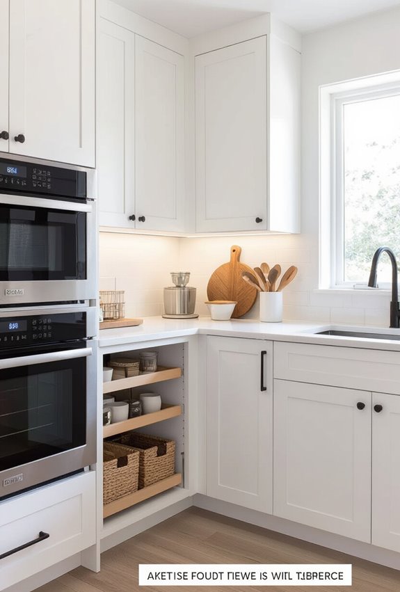 corner built in appliance garage