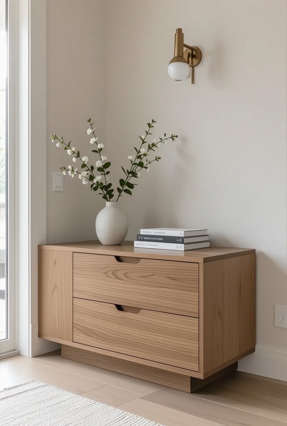 corner table with drawers