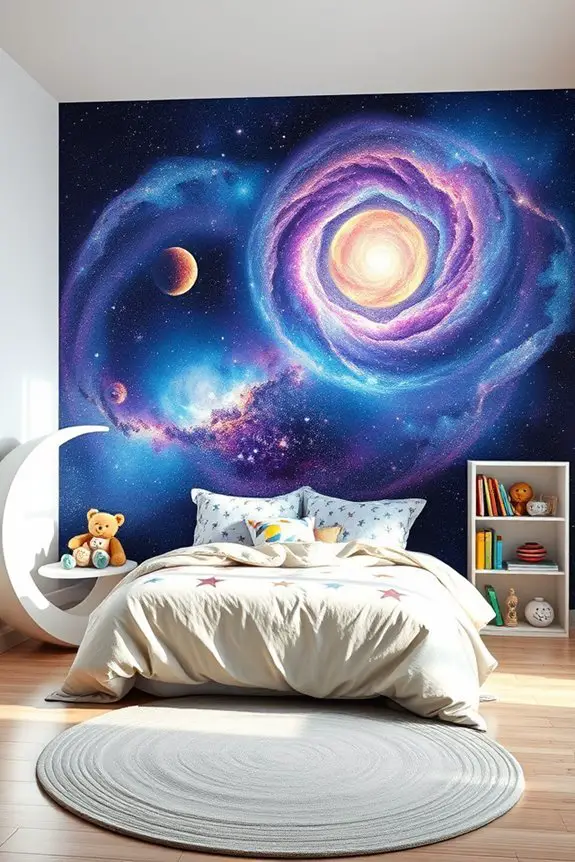 cosmic galaxy mural creation