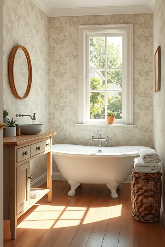 cottage inspired bathroom wallpaper styles
