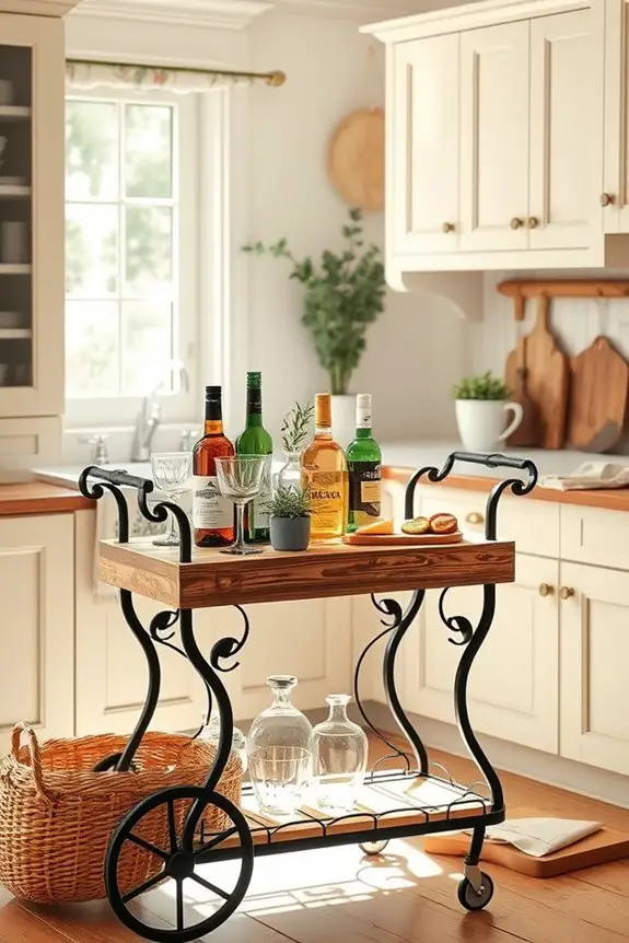 cottage inspired charming bar cart