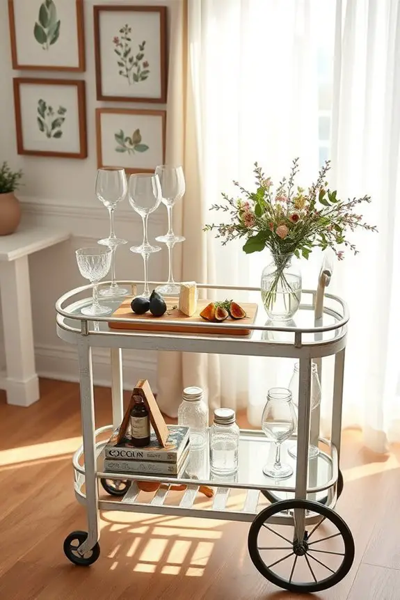 cottage style bar cart