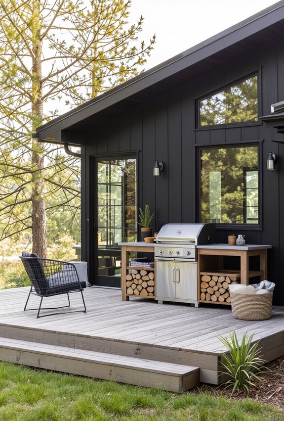 covered weatherproof grilling station