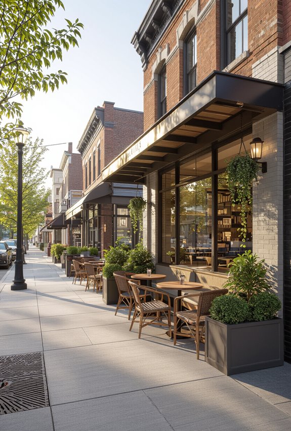 covered weatherproof sidewalk seating