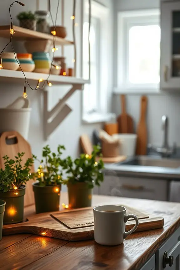 cozy ambiance with fairy lights