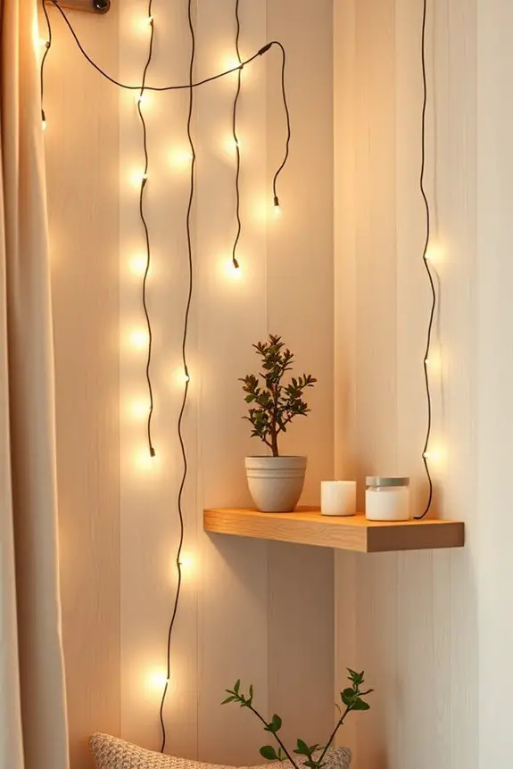 cozy ambiance with string lights