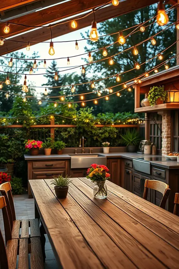 cozy ambiance with string lights