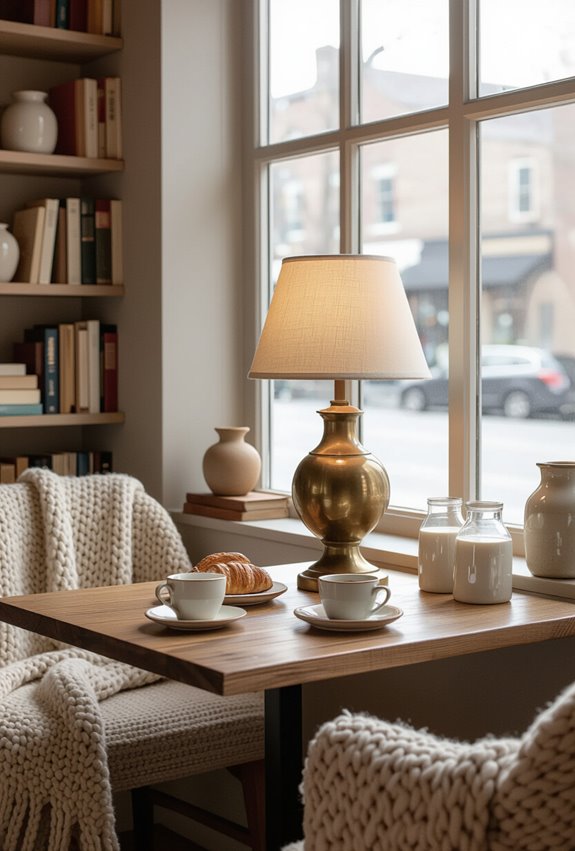 cozy ambiance with table lamps