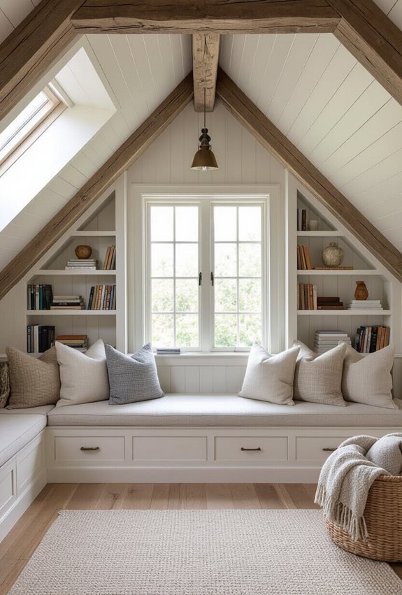 cozy attic reading nook