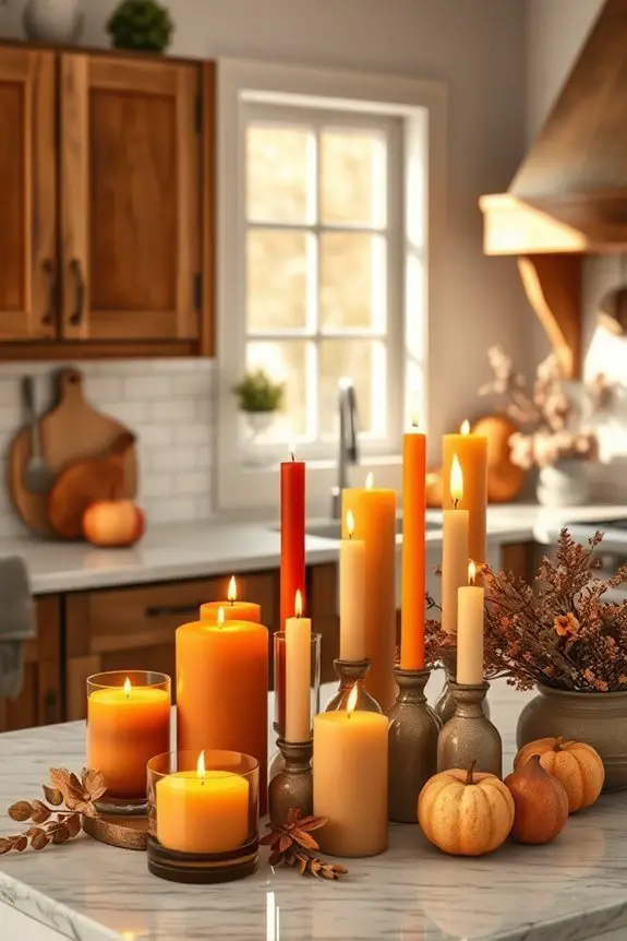 cozy autumn candle arrangements