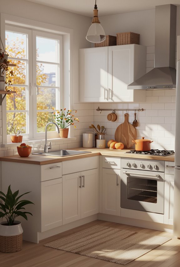 cozy autumnal compact kitchen designs