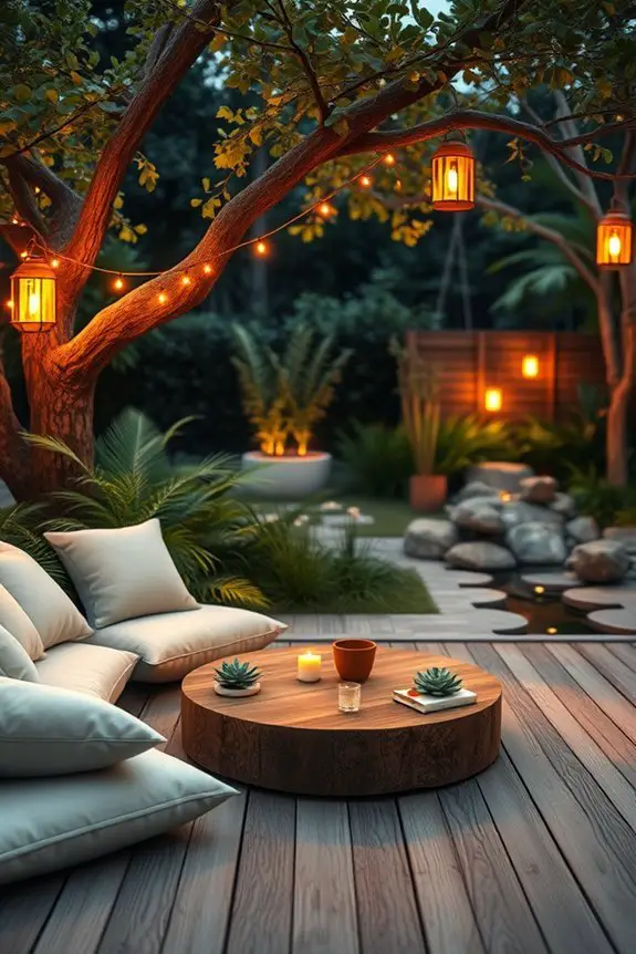 cozy backyard ambient lighting