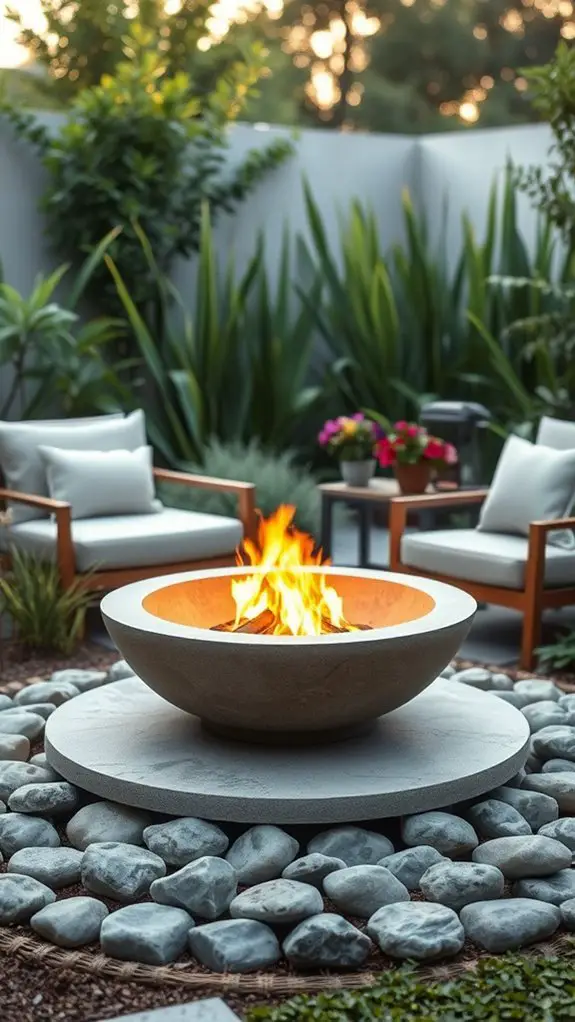 cozy backyard fire bowl