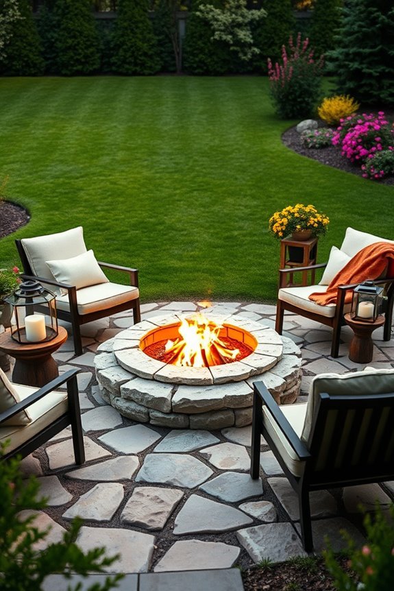 cozy backyard fire pit