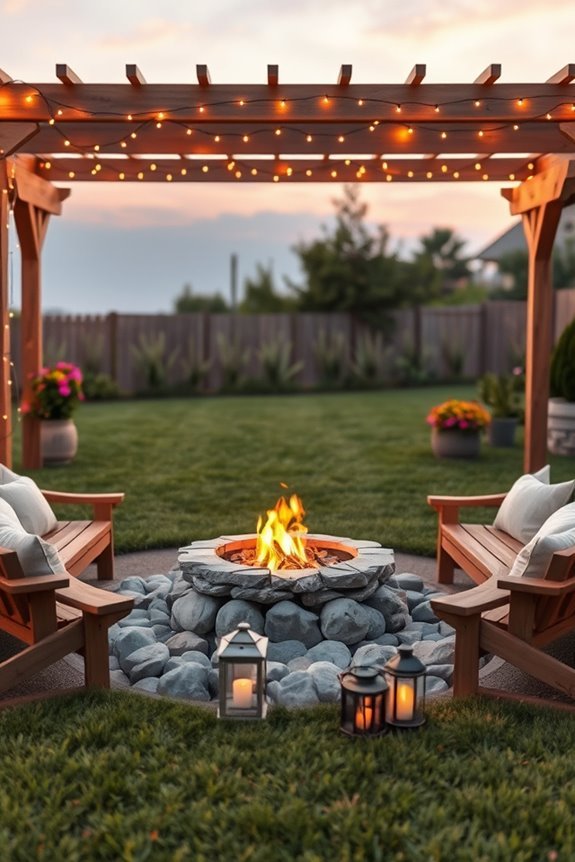 cozy backyard fire pit