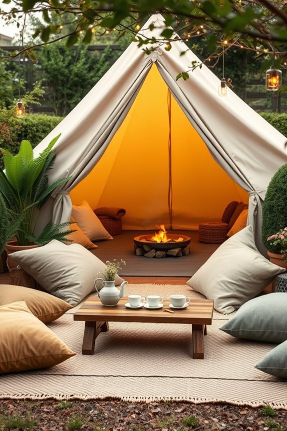 cozy backyard glamping retreat