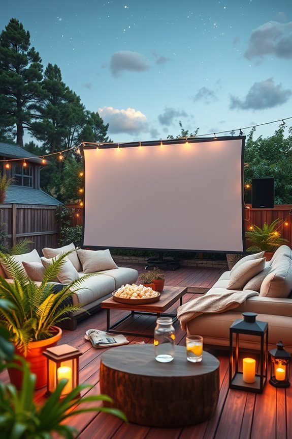 cozy backyard movie nights