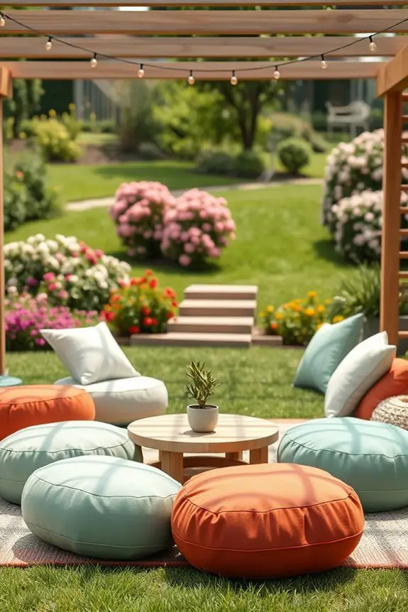 cozy backyard pouf retreat