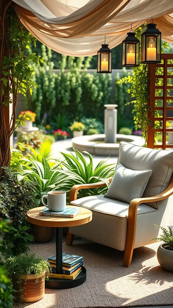 cozy backyard reading nook