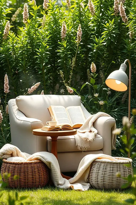 cozy backyard reading nook